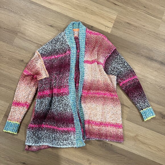 NWT Free People Daydream Oversized Cardigan Pink Blue Cream Striped Size Small - Picture 3 of 15